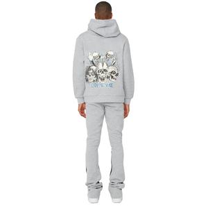 Survêtements Homme Slim Fit en Coton Brodé et Détressé avec Patchwork Style Streetwear Personnalisé – Survêtements Homme Évasés avec Patchwork - Product Image 6