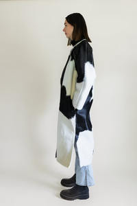 เสื้อโค้ทหนังวัวยาวถึงเข่าสำหรับผู้หญิงเสื้อโค้ทขนสัตว์ระบายอากาศได้ดีดีไซน์สวยมาใหม่ - Product Image 5