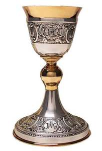 Cáliz de Metal clásico para la Iglesia en casa, producto redondo de vino chapado en oro, Color gótico martillado, suministros de artículos - Product Image 6