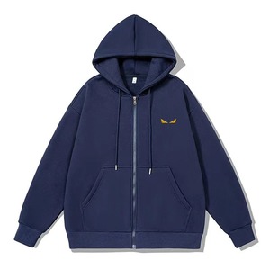 Customize 2026 Regular Fit Solid Autumn Embroidered <b>Fleece</b> Long Sleeve Zipper Hoodies & <b>Jackets</b> - Product Image 3
