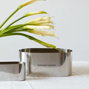 Florero decorativo de Metal para manualidades en forma de barco, uso para el hogar y la Oficina, Decoración de mesa, florero plateado - Product Image 2