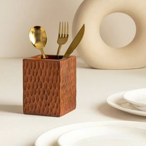 Best Selling Top Quality Textured Wooden Cutlery Holder For Cutlery And Utensils Holder in Best Price - Product Image 6
