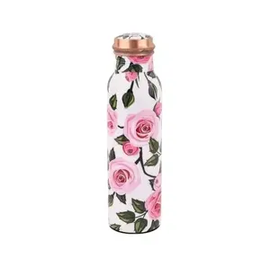 Botella de agua de cobre de calidad estándar con tapa para adultos para uso doméstico y regalos de negocios del fabricante indio - Product Image 1