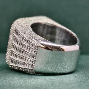 คุณภาพสูง VVS Moissanite แร็ปเปอร์หรูหรา925สเตอริงเงินทองคำขาวชุบมรกตแหวนขนาดใหญ่ได้รับการรับรอง - Product Image 2