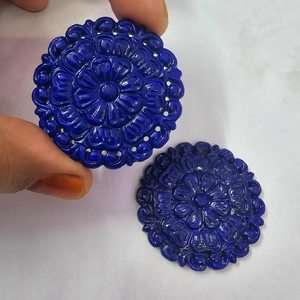 ไม่ซ้ำกัน mughal darbar แกะสลักพลอยธรรมชาติ Lapis Lazuli หิน mughal มือแกะสลักสร้อยคอ Lapis Lazuli แฟนซีแกะสลัก - Product Image 3