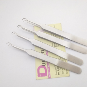 Pince à épiler en acier inoxydable à pointe incurvée pour éliminer les points noirs, les points blancs, les comédons et les éclats, outil pour éliminer les boutons - Product Image 1