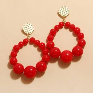 Nuevos pendientes de resina para mujer, collar con colgante de perla de oro de 18 quilates de acero inoxidable resistente al agua, pendientes al por mayor de HF CRAFTS - Product Image 1