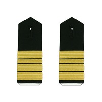 Épaulette classique en toile douce et réutilisable, brodée de dentelle marine royale, avec trois étoiles dorées, style Colombie, à porter en bas, avec épingle de sûreté