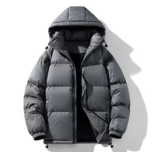 Manteau d'hiver en duvet matelassé pour hommes personnalisé OEM Veste 2 tons à col montant avec fonction imperméable Style décontracté Fermeture à glissière - Product Image 6