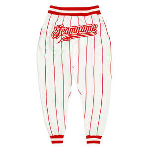 Personalizado Blanco Rojo Pinstripe Rojo-Blanco Pantalones Deportivos Venta al por mayor Ligero Correr joggers Premium Joggers Con Dos Bolsillos Traseros - Product Image 1