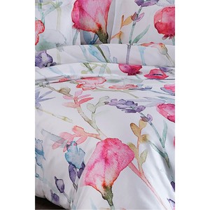 Varol Royal Satin <b>Single</b> 300TC Duvet Cover <b>Set</b> Floral Woven Classic Style for Home-SILVIA - Product Image 2