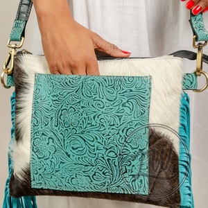 LW <b>Top</b> Product Genuine Leather Animal Print <b>Fringe</b> Shoulder Sling Bags For Women's And Ladies Fashionable - Product Image 2