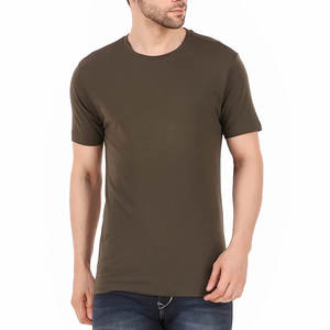 T-shirt décontracté pour hommes à manches courtes et 100% coton avec impression de logo personnalisé de couleur unie de haute qualité en gros - Product Image 1