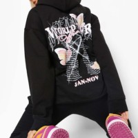 Conjunto Deportivo de 2 Piezas para Mujer, Talla Grande, Manga Larga, con Cierre, Bordado, Estilo Vintage, Sudadera con Capucha y Pantalones, 100% Algodón, Felpa Transpirable