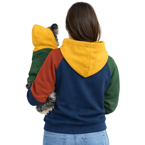 Ensemble assorti de sweats à capuche color block pour chiens et propriétaires – Confortables et élégants pour animaux et humains - Product Image 2