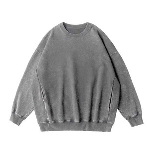 Sudaderas de Algodón 100% con Cuello Alto y Hombros Caídos, Manga Larga, Estilo Oversize, Lavado Ácido, para Hombre, Todas las Tallas, Básicas 2026 - Product Image 1