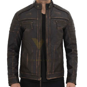 Veste en cuir pour homme de haute qualité, dernière qualité supérieure, couleurs personnalisées, col à capuche, prix de gros - Product Image 1