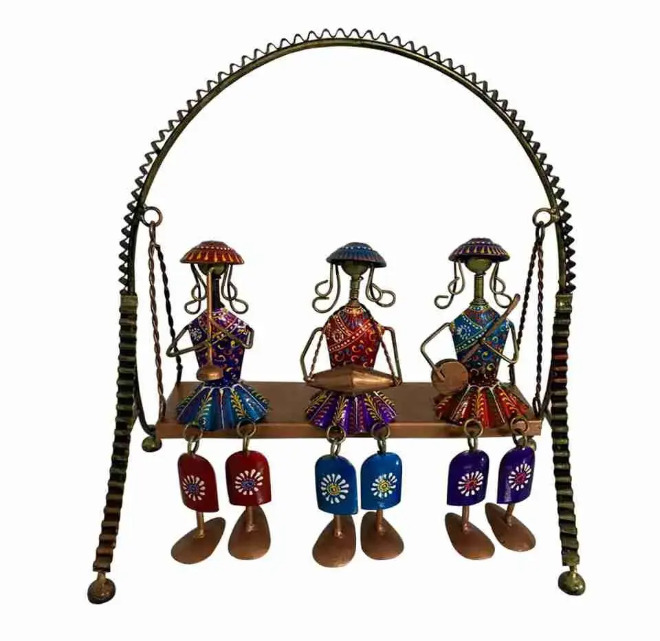 Best Selling Metal Swing Musician 3 Tribal Showpiece For Home Interior Decor Antique Handcrafted Showpiece decorative showpieces