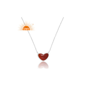 Collar con colgante de piedras preciosas de ónix rojo Natural de Plata de Ley 925, joyería personalizada para mujer, regalo para ella - Product Image 4