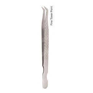 Fine Tower Point Stainless Steel Eyelash Extension Tweezers Silver Color Different Patterns - Product Image 3
