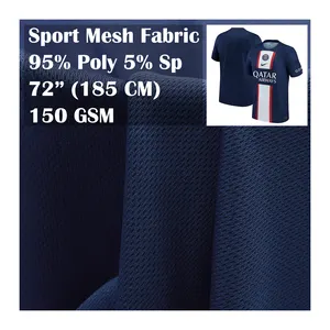 Tissu à oeillets en tissu de maille à séchage rapide Jacquard tricot trame Polyester Spandex tissu de maille de Jersey unique pour t-shirt
