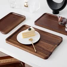 Plateau rectangulaire en bois moderne, plateau de service créatif en bois d'acacia pour la cuisine et le restaurant - Product Image 5