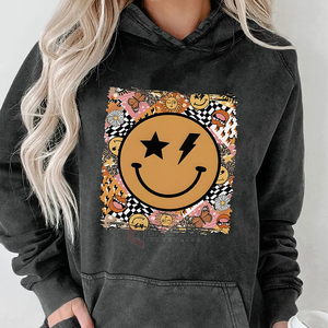 Venta al por mayor personalizado Zip Up Hoodie para los hombres Vintage nube gris doble capucha Patchwork desgastado Sudadera con capucha de impresión fabricante - Product Image 5