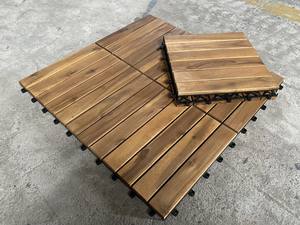 Azulejos de cubierta entrelazados de madera maciza a prueba de agua de diseño contemporáneo para uso en interiores y exteriores Características antideslizantes de fácil instalación - Product Image 4