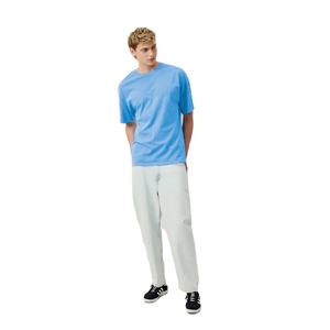 Camiseta clásica azul cielo para hombre, algodón suave, cuello redondo, ajuste relajado, Color sólido, ropa de diario, moda de verano, nueva camiseta de estilo callejero - Product Image 5