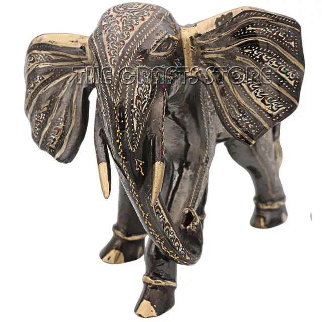 Eleganter Messing Elefant 37 Cm Messing Elefant Trunk Down Elefant für Home Decoration
