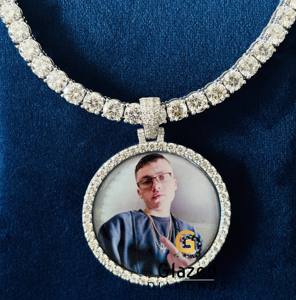 จี้เพชรโมอิสซาไนต์แบบสั่งทำพิเศษ เงินแท้ 925 คุณภาพ VVS ผ่านการทดสอบเพชร พร้อมใส่รูปภาพสไตล์ฮิปฮอป - Product Image 5