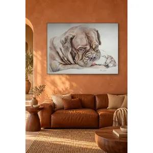 Fida Mastiff repose la tête sur les pattes, dessin imprimé sur toile - Product Image 3