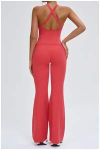 Custom Wholesale Womens High Support Fitness Tank <b>Top</b> Soft Sweat Wicking <b>Sexy</b> Halter Full Length Yoga <b>Crop</b> Tank <b>Top</b> - Product Image 5