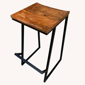 Tabouret de bar antique en bois et fer, style nordique, pour hôtel, restaurant, cuisine, salle à manger - Product Image 1