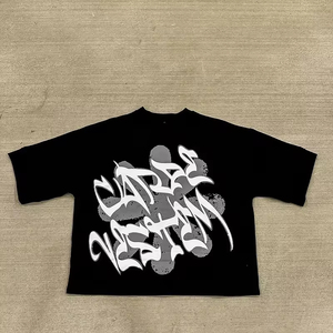 T-shirts graphiques personnalisés pour hommes grande taille 100 coton t-shirt surdimensionné tenue décontracté à manches courtes Streetwear coupe ample t-shirt OEM - Product Image 1