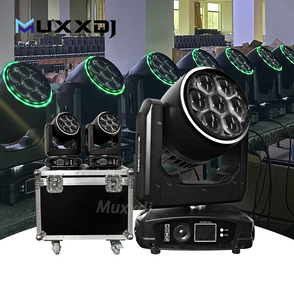 Пчелиные глаза 7x40 Вт RGBW 4 в 1 светодиодное сценическое освещение DMX профессиональные диджейские огни 280 Вт зум движущийся головной свет для вечеринки