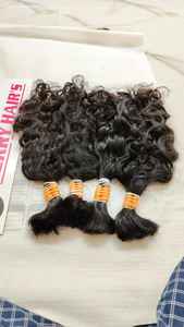 Extensions de cheveux Remy indiens de haute qualité bruts non transformés en vrac style bouclé en gros de Chennai - Product Image 3