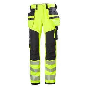 Men's Casual Straight Long Work Pants Outdoor Multi Pockets Workwear Trousers Safety Clothing For Men