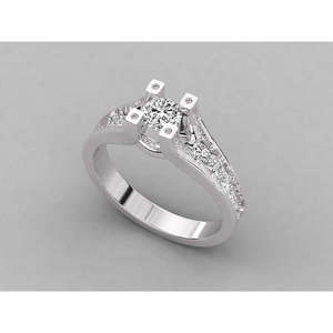 Anillo Solitario de Oro de 14K para Mujer con Diamante Cultivado en Laboratorio - Product Image 1