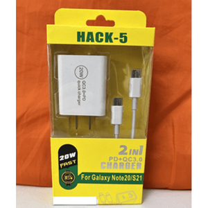อะแดปเตอร์ชาร์จเร็ว HACK-5 2-in-1 สำหรับ Galaxy รองรับปลั๊ก EU US UK รองรับ SCP PD3.1 ป้องกันไฟฟ้าลัดวงจร 0.5A 25A - Product Image 1