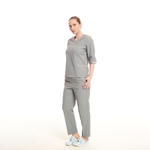 Combinaison de travail pour femmes en coton 100% écologique et légère, toile douce, confort flexible, couture durable, flux d'air fluide, hôpital - Product Image 3