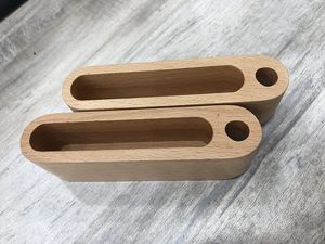 2Pcs Beech Wood Business <b>Card</b> Holder for Office Tabletop <b>Display</b> Business <b>Card</b> <b>Stand</b> for Front Desk with Pen Holder - Product Image 3