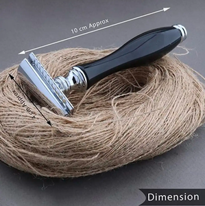 ANAAIF Rasoir de sécurité réutilisable pour hommes Manche noir tranchant avec couverture en cuir Usage personnel Poudre Forme - Product Image 4