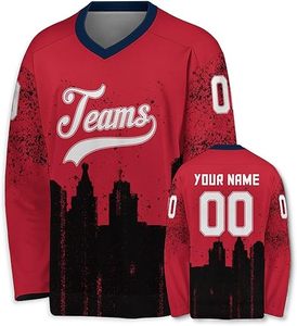 Personnalisable Full Sublimé Maillot de Hockey sur Glace Respirant Stretch Tissu Nom Logo Options Diverses Options de Couleur de Style pour - Product Image 5