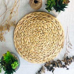 Fabricante Vintage Seagrass Water Hyacinth Floor Alfombras para decoración Venta al por mayor Round Water Jacinto door mat - Product Image 1