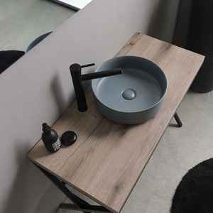 Mueble de Baño Independiente de 100 cm con Lavabo Gris y Espejo de Madera, Muebles de Baño Modernos - Product Image 5