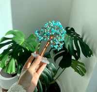 Grand arbre de vie en cristal vert Howlite Turquoise avec géode Agate tranches Base cristal arbre de prospérité fait à la main intérieur maison
