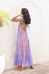 2024 femmes décontracté lâche sangle robe couleurs licou été Sexy bohême Camis Maxi robe grande taille robes - Product Image 3