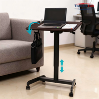 Unité mobile à roulettes inclinable et réglable en hauteur pneumatiquement pour canapé-lit, bureau à domicile, poste de travail pour ordinateur portable