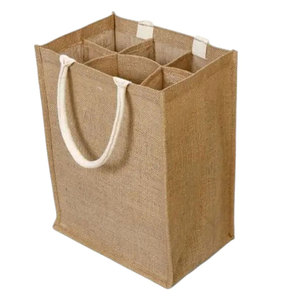 High Quality <b>Mini</b> Organic Wine Bottle Jute Bag Custom Logo Pattern <b>Canvas</b> Fabric Hemp Material From Indian Supplier at Low Price - Product Image 6